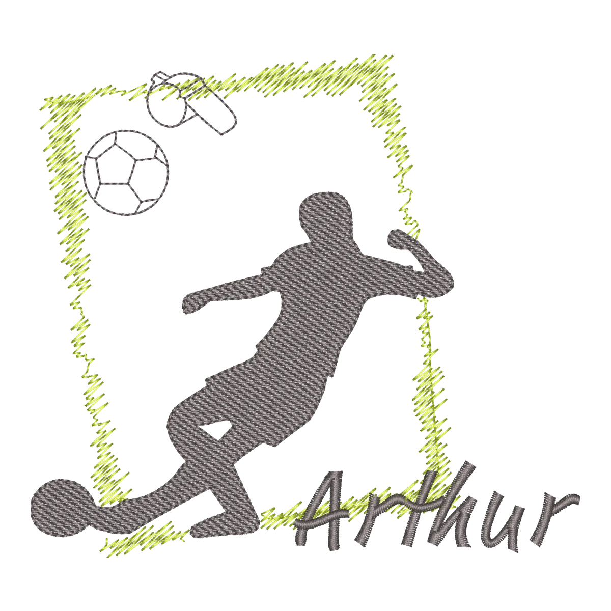 Matriz de Bordado Futebol Personalizado Arthur - Paixão em Pontos