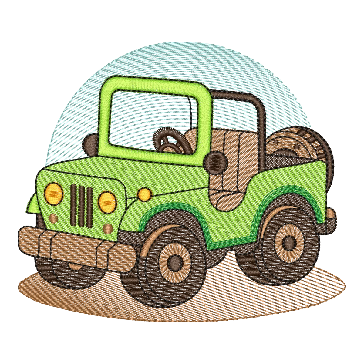 Matriz de Bordado Jeep Safari: Aventura Off-Road para Máquinas de Bordar