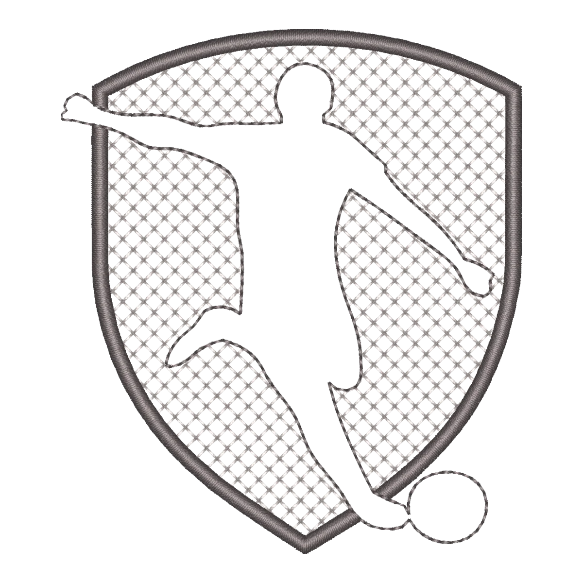 Matriz de Bordado Escudo Futebol Jogador - Paixão em Pontos