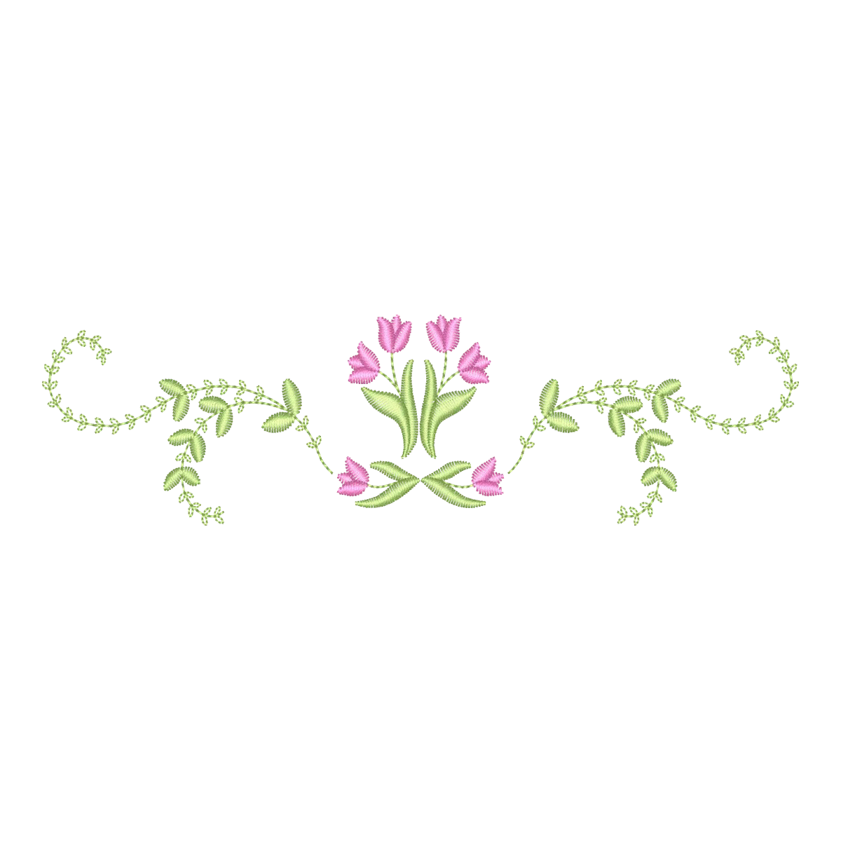Matriz de Bordado Flores Delicadas Tulipas - Pontos & Formas