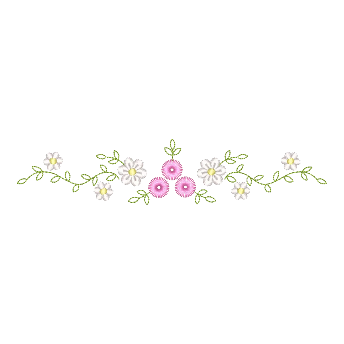 Matriz de Bordado Floral Delicada "Flores 2" | Pontos & Formas