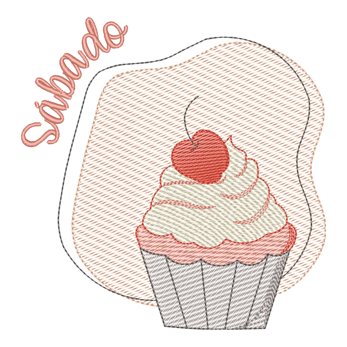 Matriz de Bordado Cupcake Sábado: Doçura e Leveza para Suas Peças