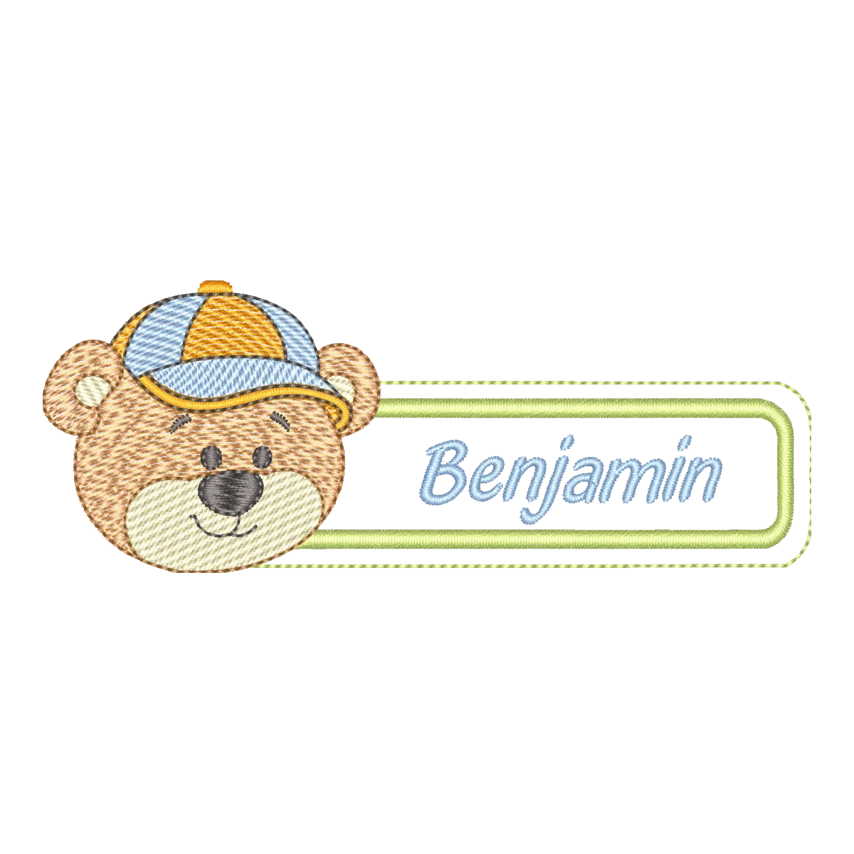 Matriz de Bordado Ursinho Benjamin com Nome Personalizado