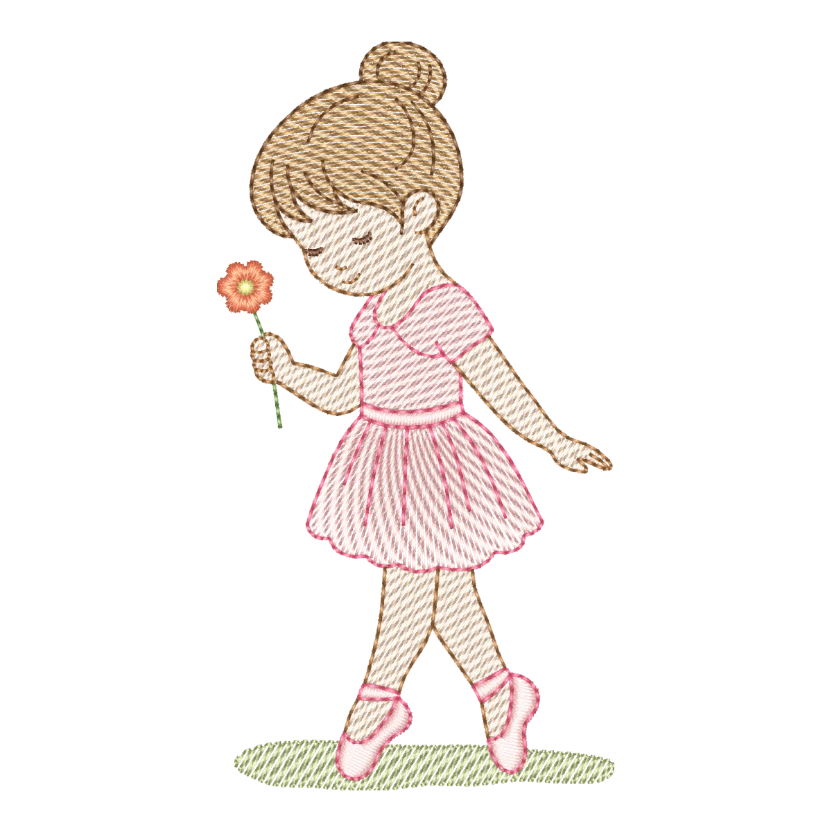 Matriz de Bordado Bailarina com Flor: Delicadeza e Magia para Suas Criações