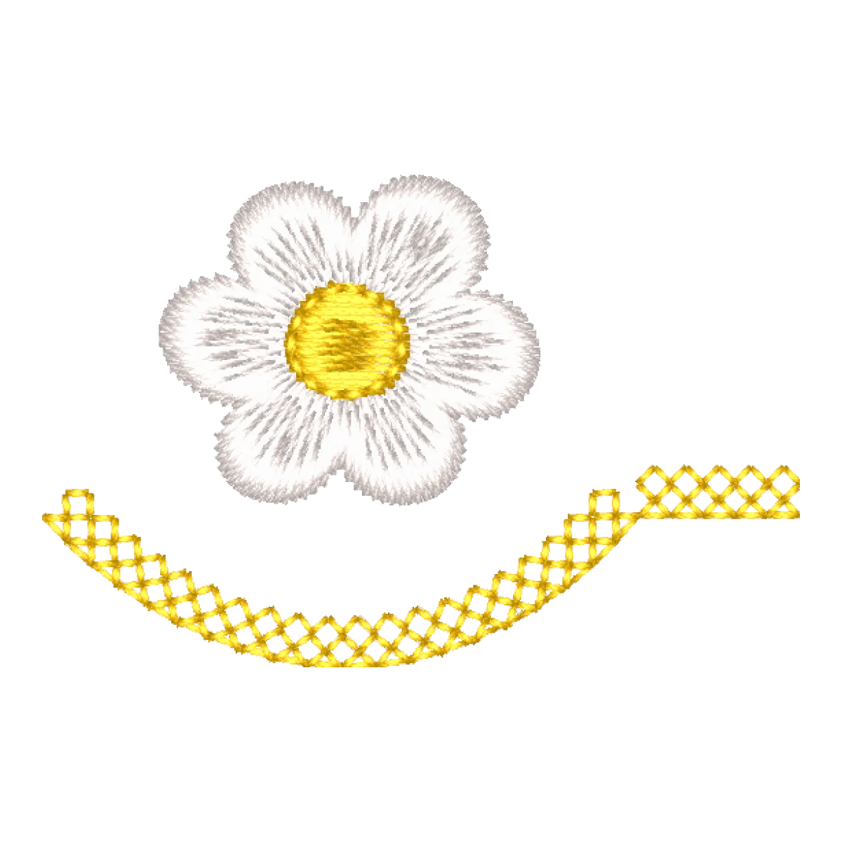 Matriz de Bordado Flor Margarida e Barrado Delicado - Pontos & Formas