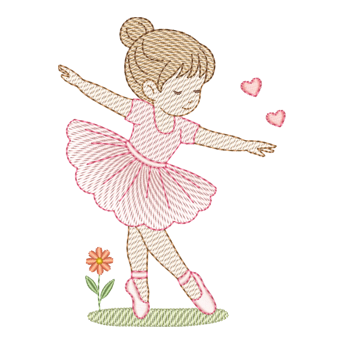 Matriz de Bordado Bailarina Dançando: Delicadeza e Pontos Leves para Encantar