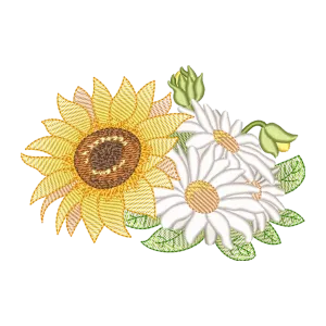 Buquê Solar: Girassol e Margaridas