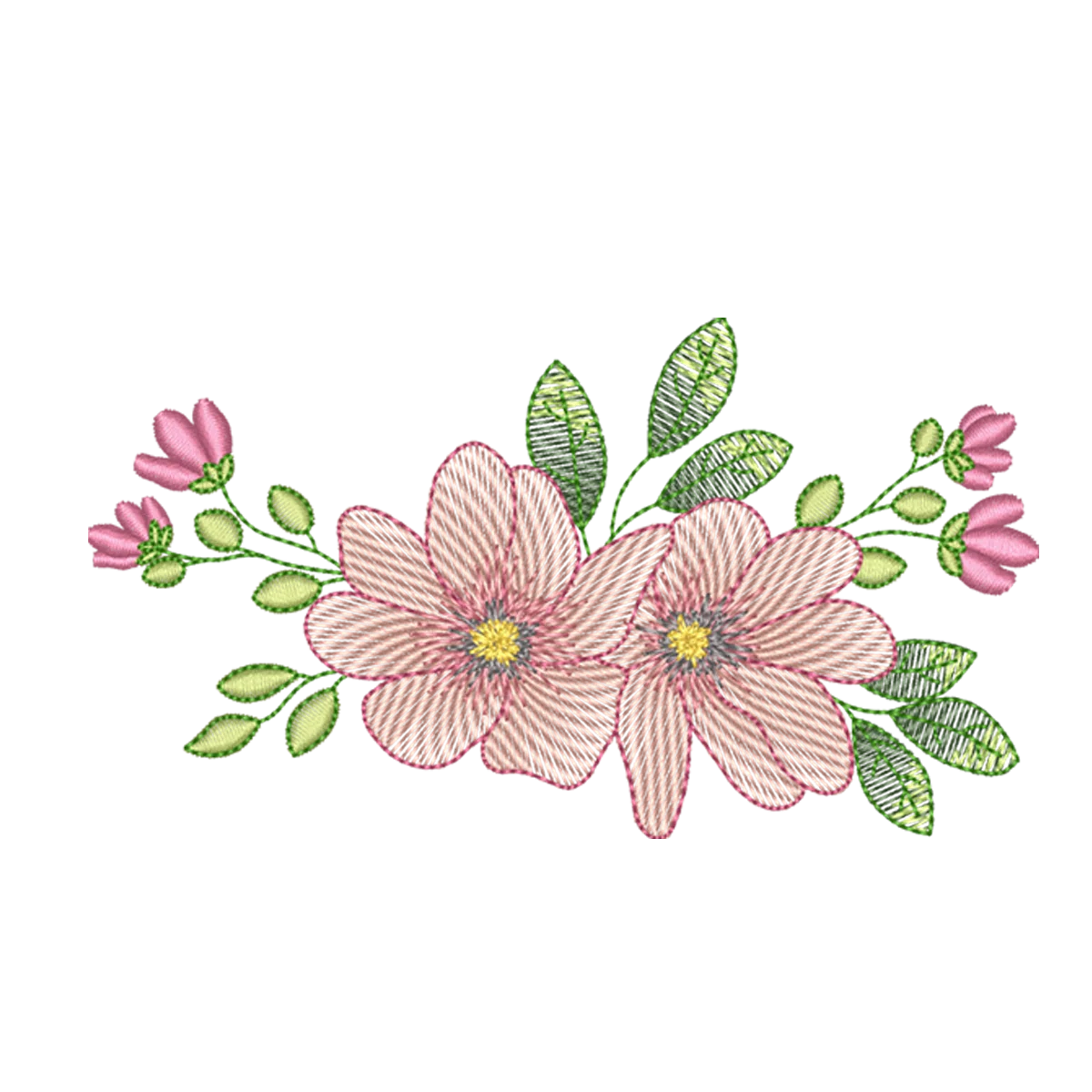 Ramo Floral Delicado: Bordado Exclusivo