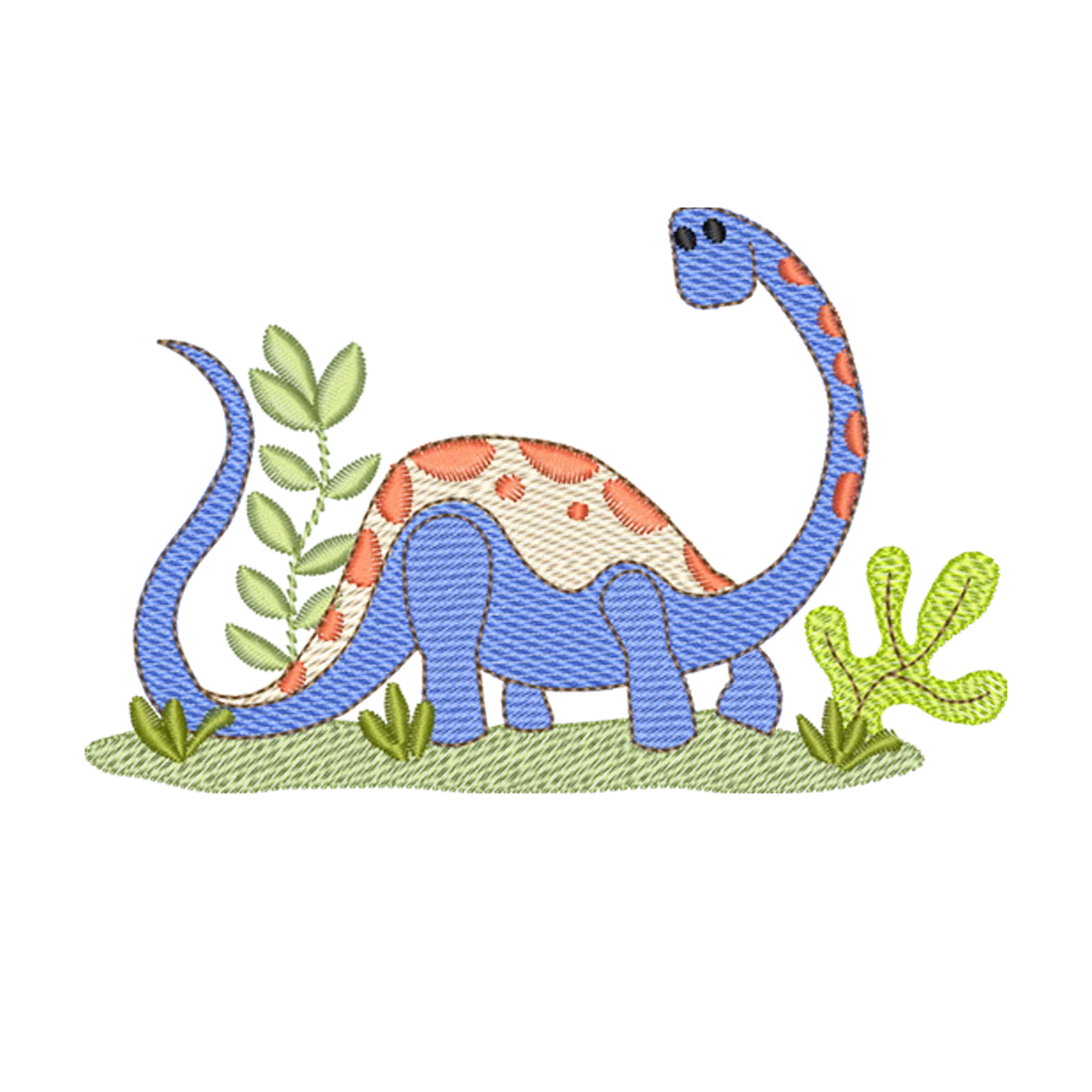 Bordado Dinossauro Brontossauro Bebê na Selva