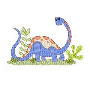 Bordado Dinossauro Brontossauro Bebê na Selva