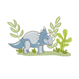 Matriz de Bordado Dinossauro Triceratops Amigável