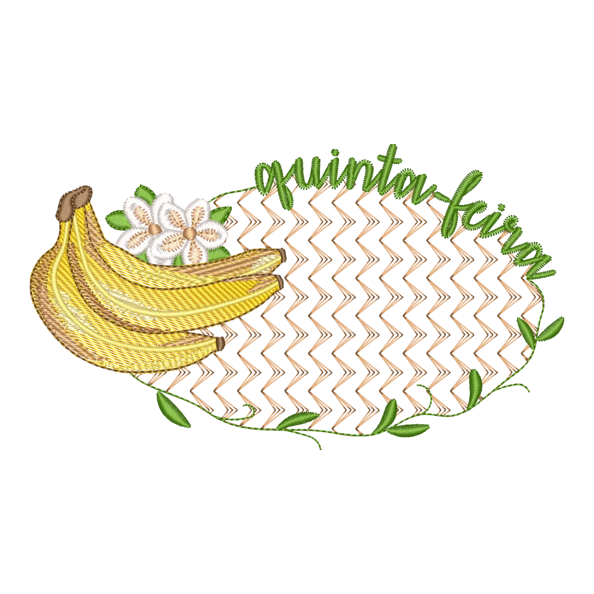Quinta-feira Doce: Matriz de Bordado com Bananas