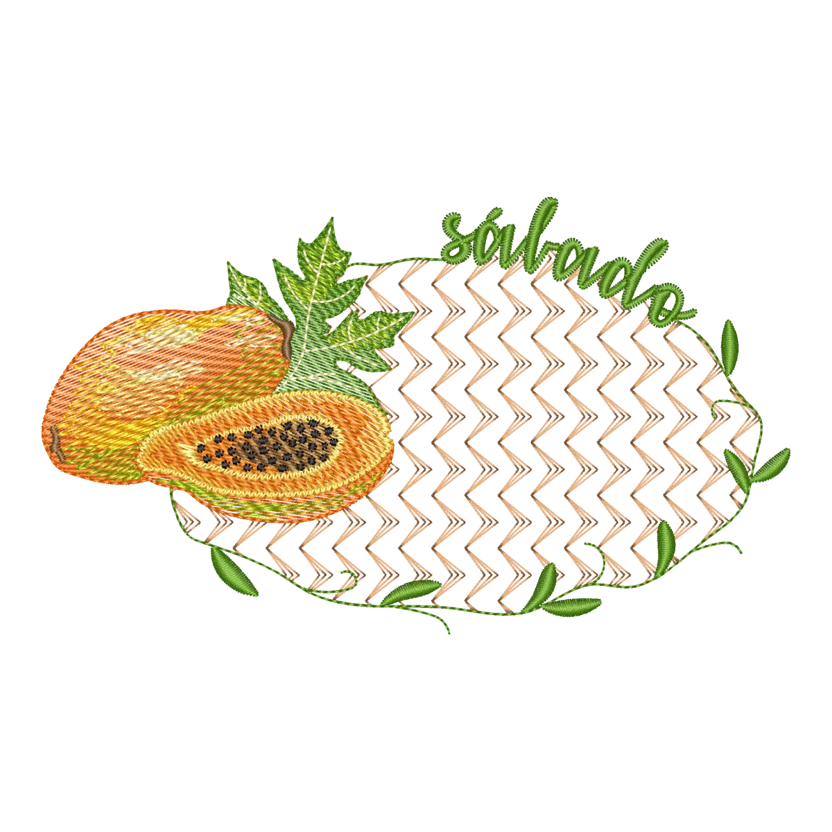 Bordado Papaya Tropical: Sábado de Frescor