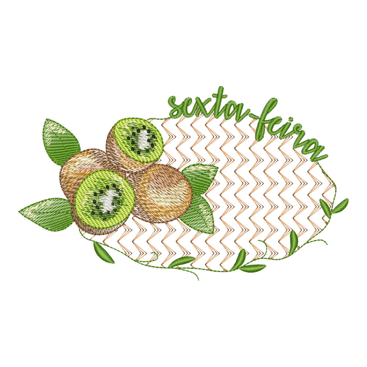 Matriz de Bordado Digital Kiwi Sexta-feira