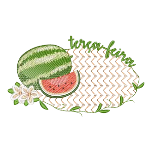 Matriz de Bordado Melancia Tropical Terça-Feira