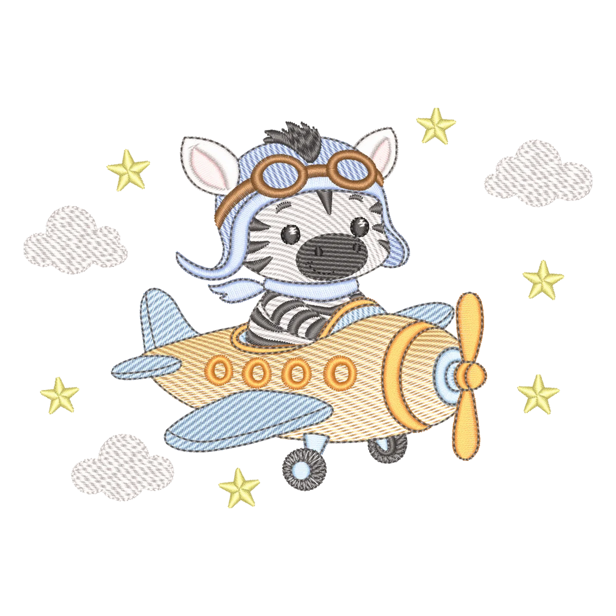 Bordado Zebra Piloto Aventureiro