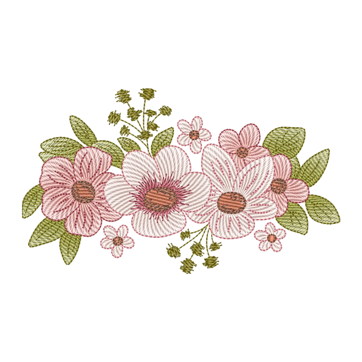 Arranjo Floral Encantador para Bordado