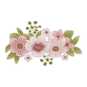 Arranjo Floral Encantador para Bordado