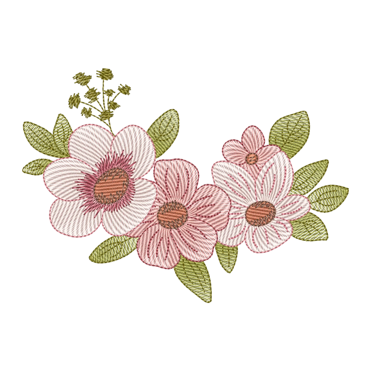 Matriz de Bordado Floral Delicado