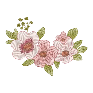 Matriz de Bordado Floral Delicado