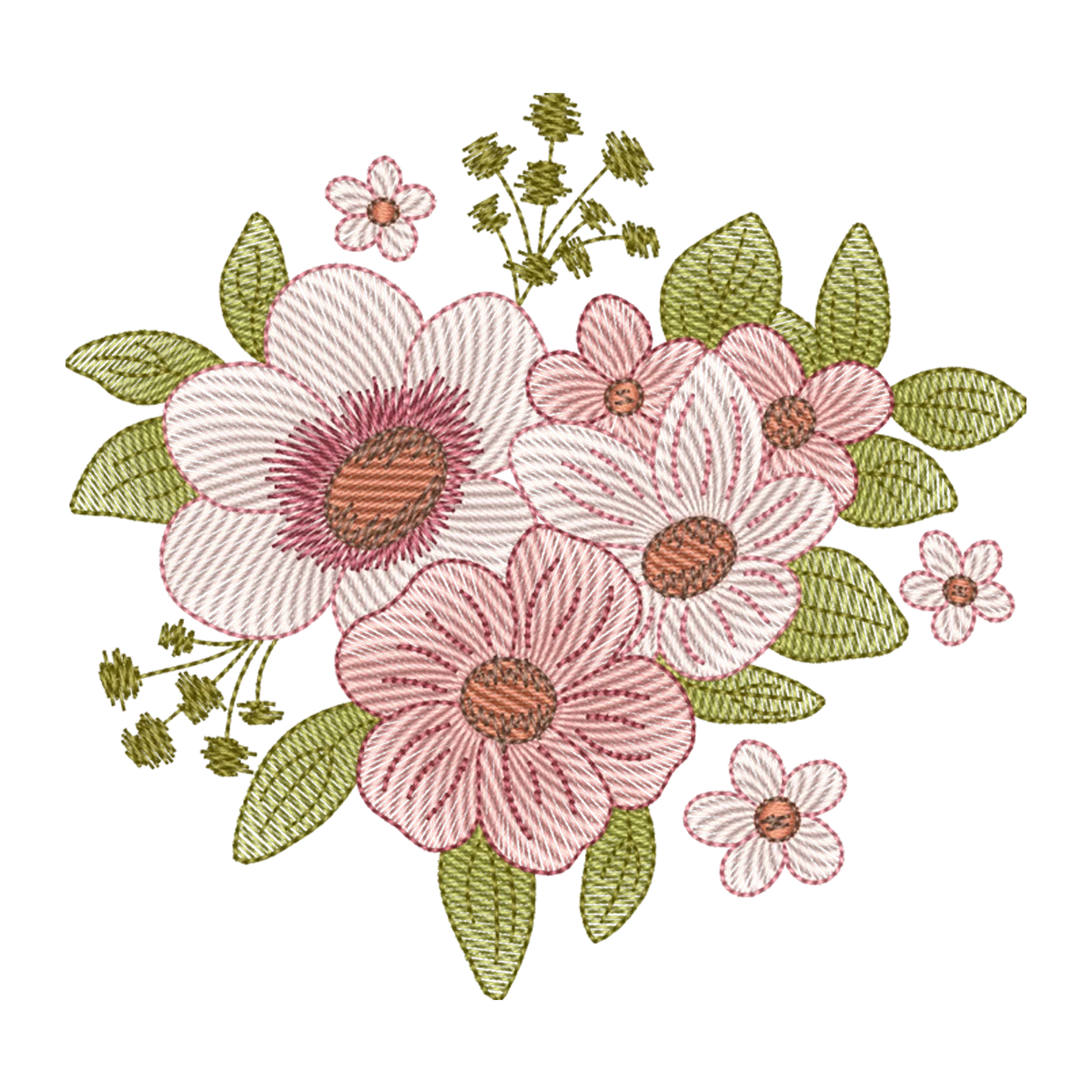 Matriz de Bordado Buquê Floral Delicado