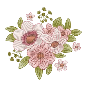 Matriz de Bordado Buquê Floral Delicado