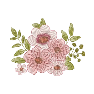 Buquê Floral Delicado para Bordado