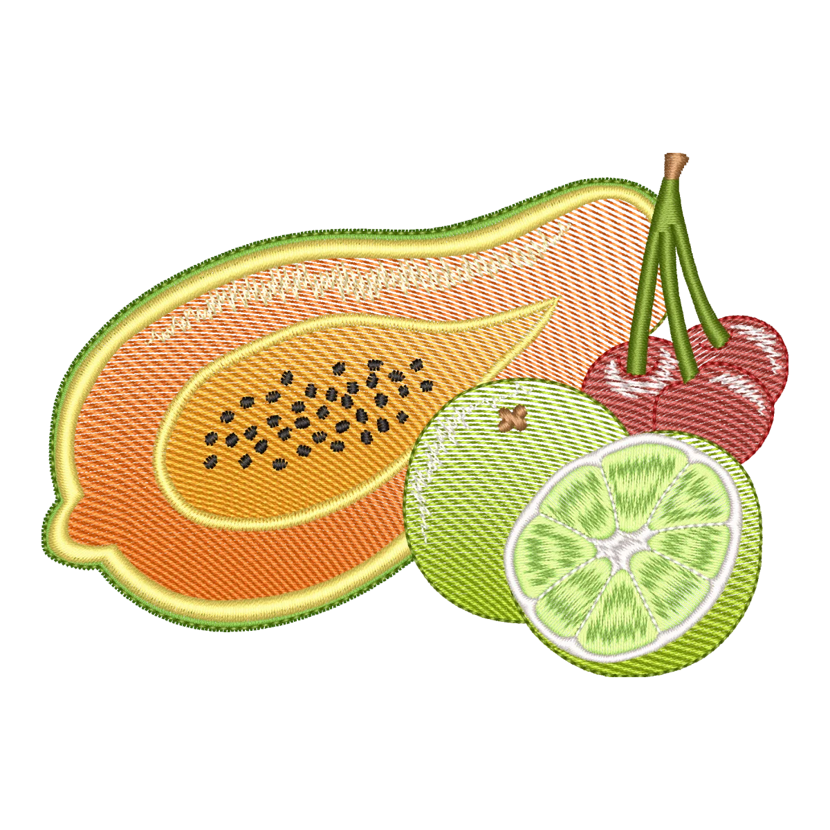 Matriz de Bordado Mix de Frutas Tropicais