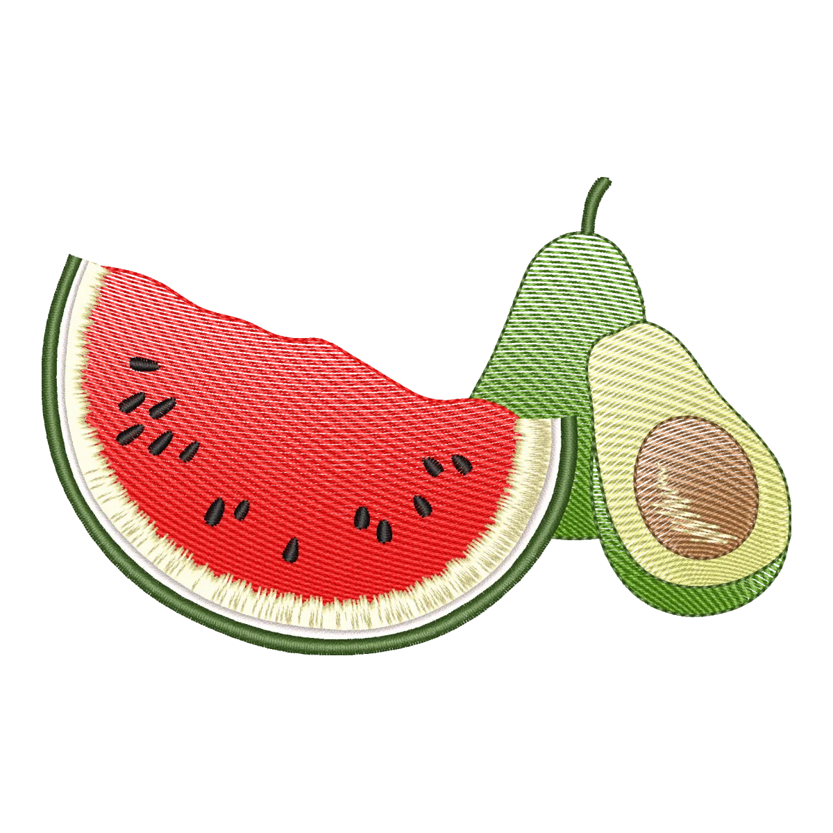 Matriz de Bordado Melancia e Abacate