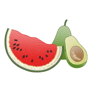 Matriz de Bordado Melancia e Abacate