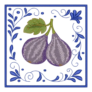 Matriz de Bordado Figos Delicados com Arabescos