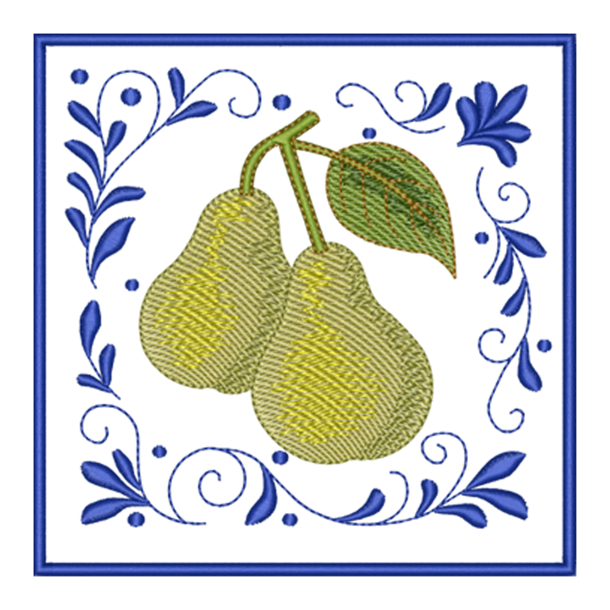 Matriz de Bordado Pêras e Arabescos