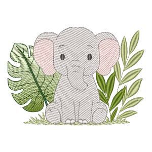 Aventura do Elefante Fofo: Matriz de Bordado Digital