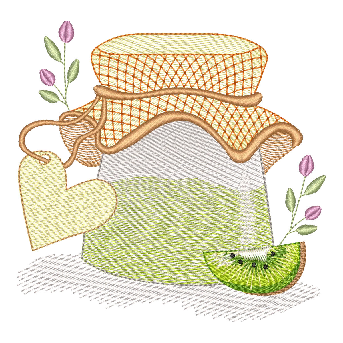 Essência Tropical Abstrata: Bordado Moderno