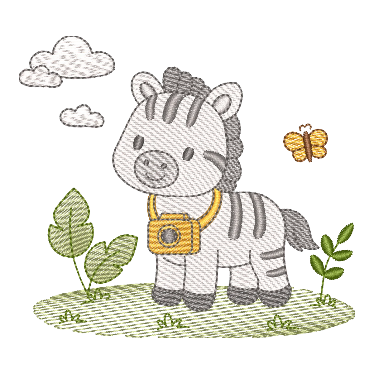 Zebra Aventureira: Bordado Safari Kids