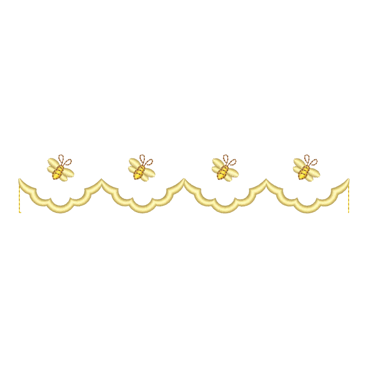 Bordado Barrado Abelhinhas Douradas