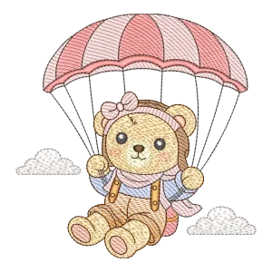 Matriz de Bordado Ursinho Paraquedista Aventureiro