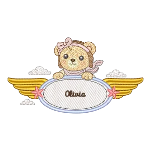 Ursinho Piloto Aventureiro com Placa Personalizável