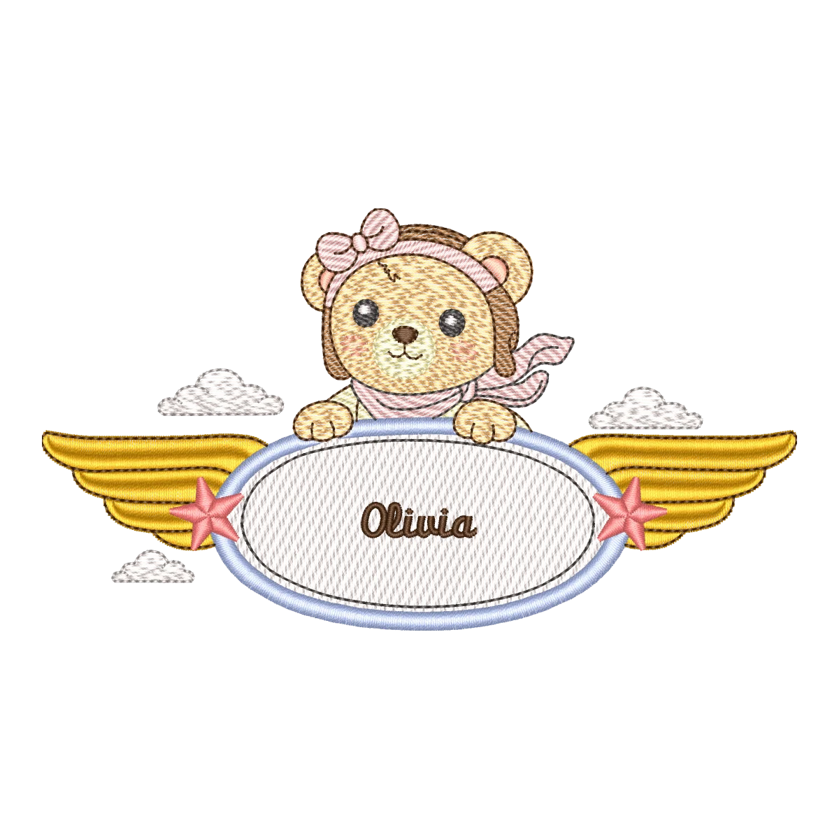 Ursinho Piloto Aventureiro com Placa Personalizável