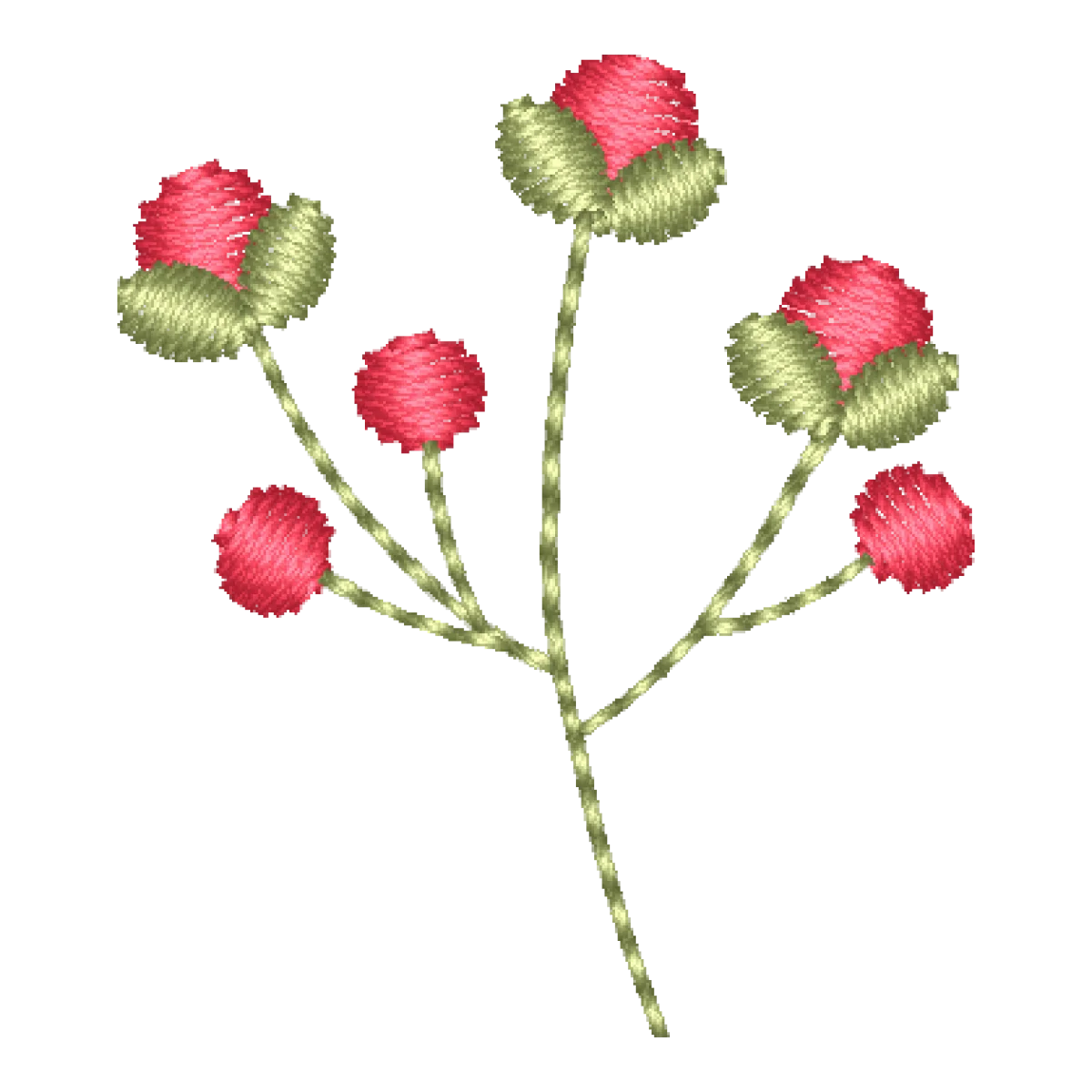 Bordado Ramo de Bagas Delicadas