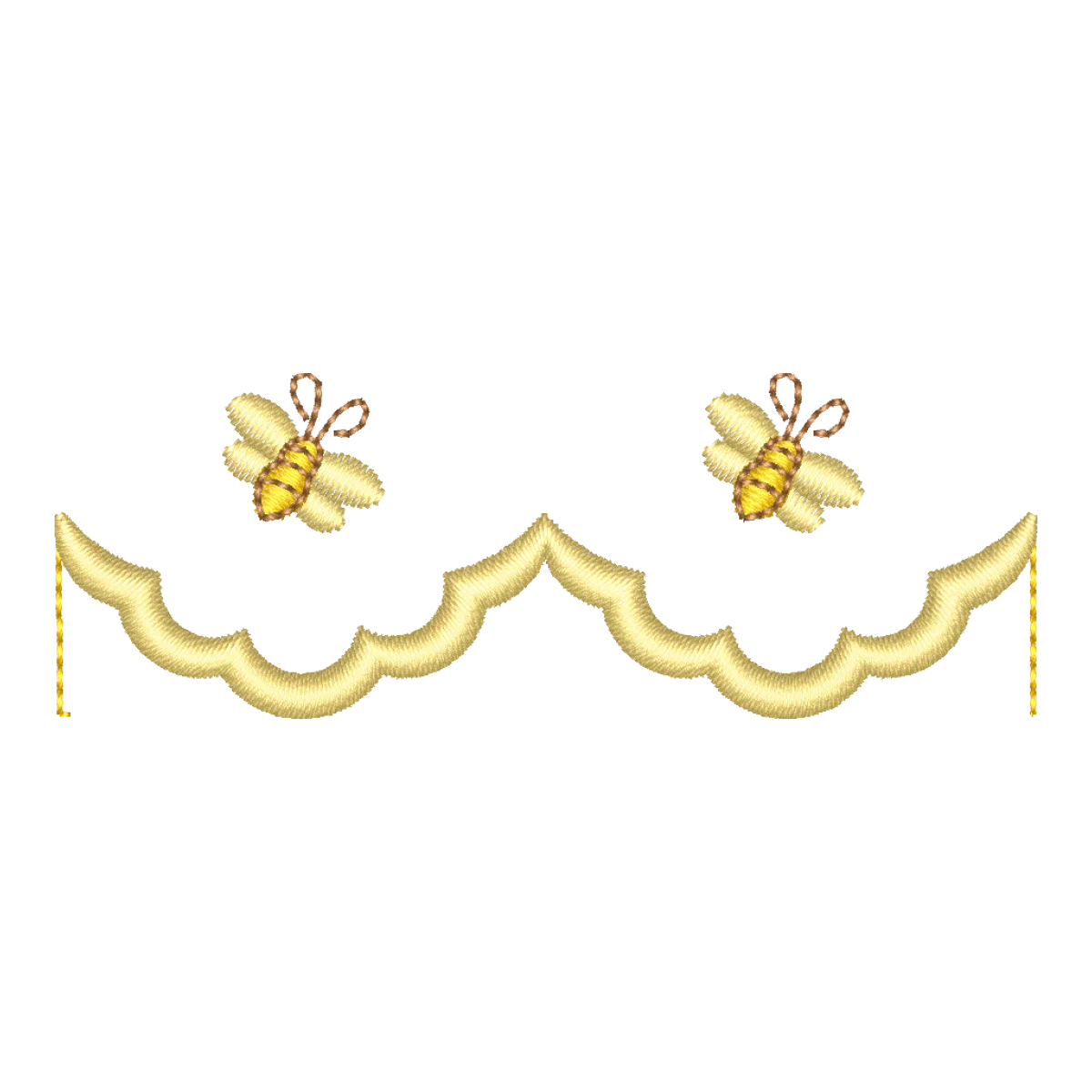 Matriz de Bordado Abelhinhas e Festão Ondulado