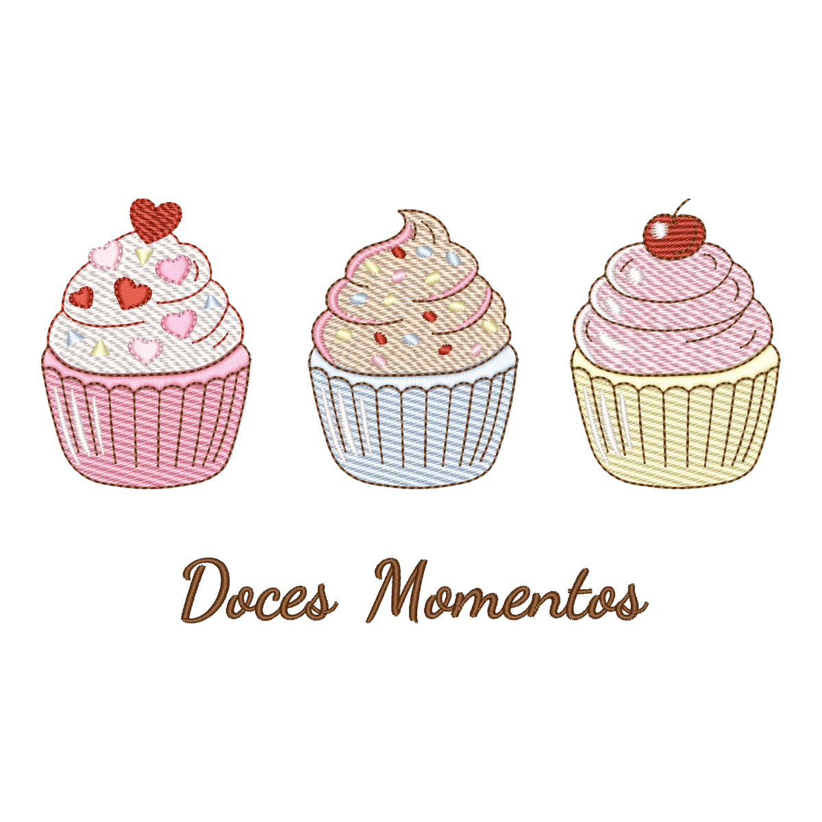 Coleção Doces Momentos: Matrizes de Bordado Cupcakes Encantadores