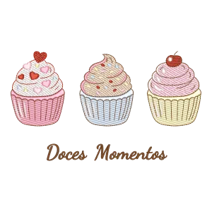 Coleção Doces Momentos: Matrizes de Bordado Cupcakes Encantadores