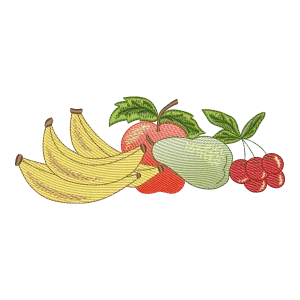Bordado Frutas Frescas e Vibrantes