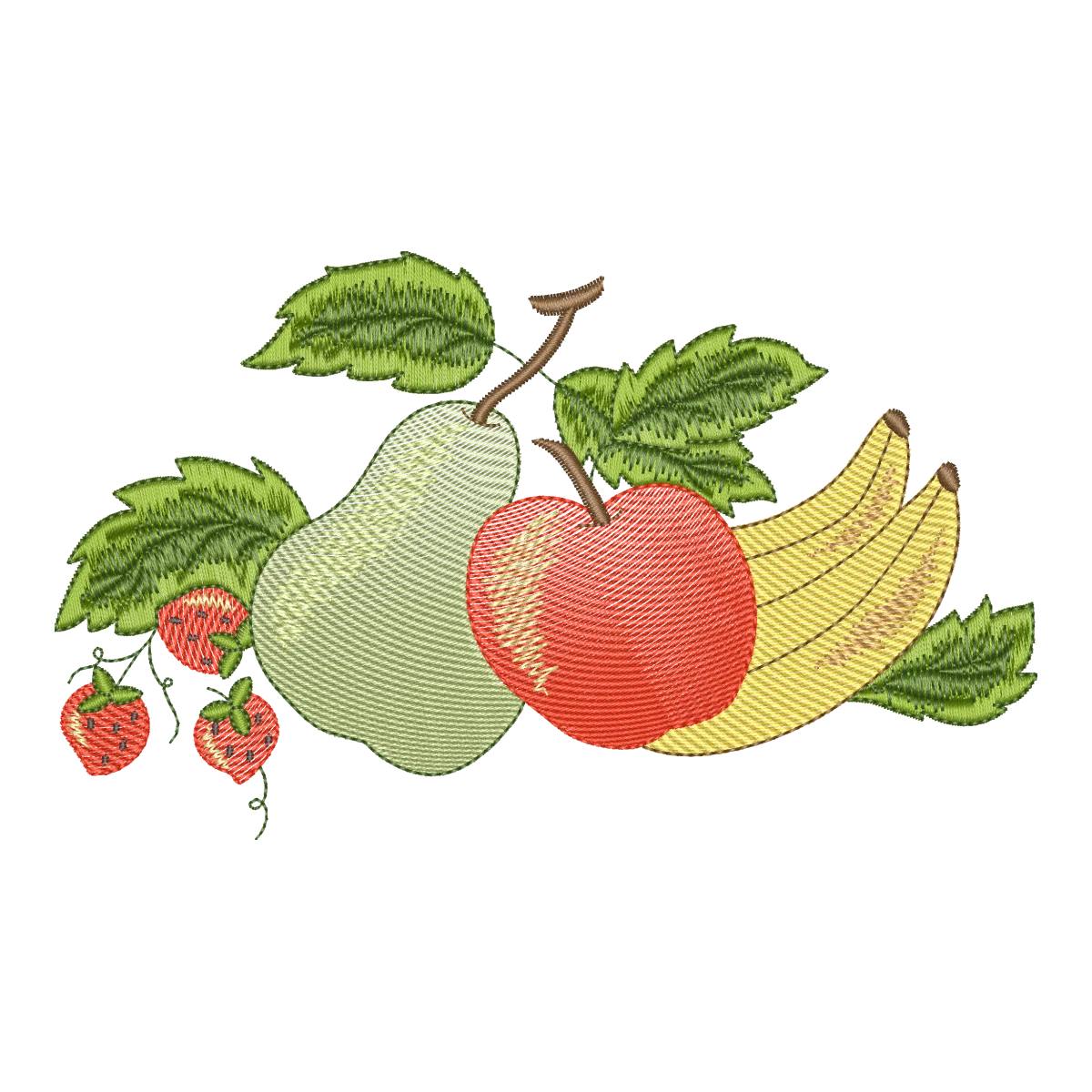 Mix de Frutas Frescas: Bordado Vibrante
