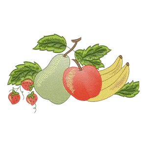 Mix de Frutas Frescas: Bordado Vibrante