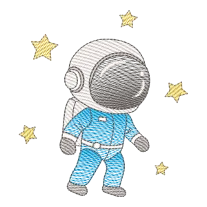Bordado Astronauta e Estrelas