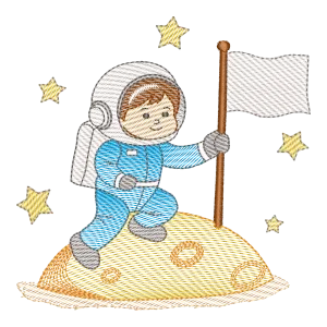 Bordado Astronauta Aventureiro Lunar