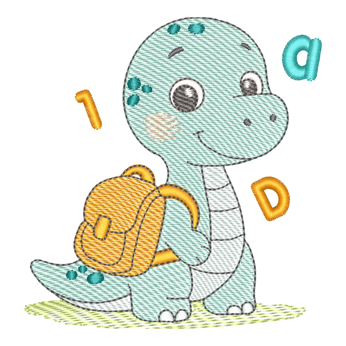 Dinossauro Aventureiro: Matriz de Bordado Infantil