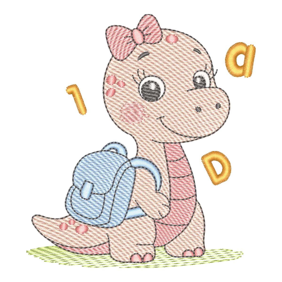 Dino Aventureiro: Matriz de Bordado Infantil